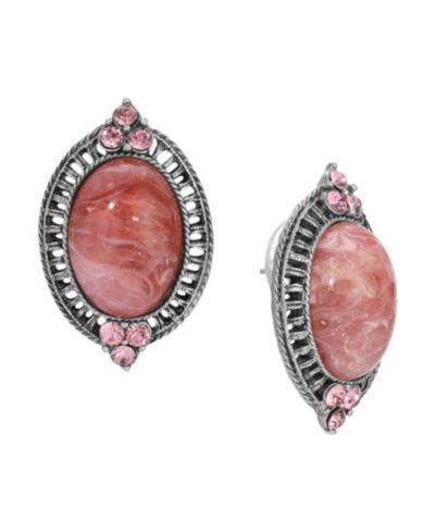 Серьги-пусеты 2028 Acrylic Crystal Accent Button Earrings