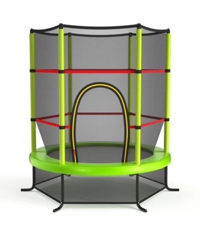 Gymax развлекательный батут 55'' для детей и малышей с защитной сеткой