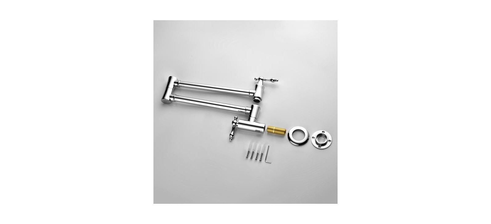 Wall-Mount Folding Pot Filler Faucet for Space-Saving and Convenient Kitchen Use
