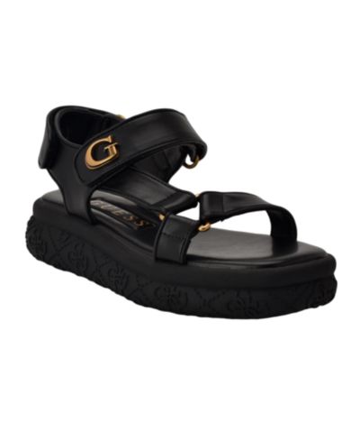 GUESS Women's Lanara Strappy Sporty Quattro G Platform Footbed Sandals