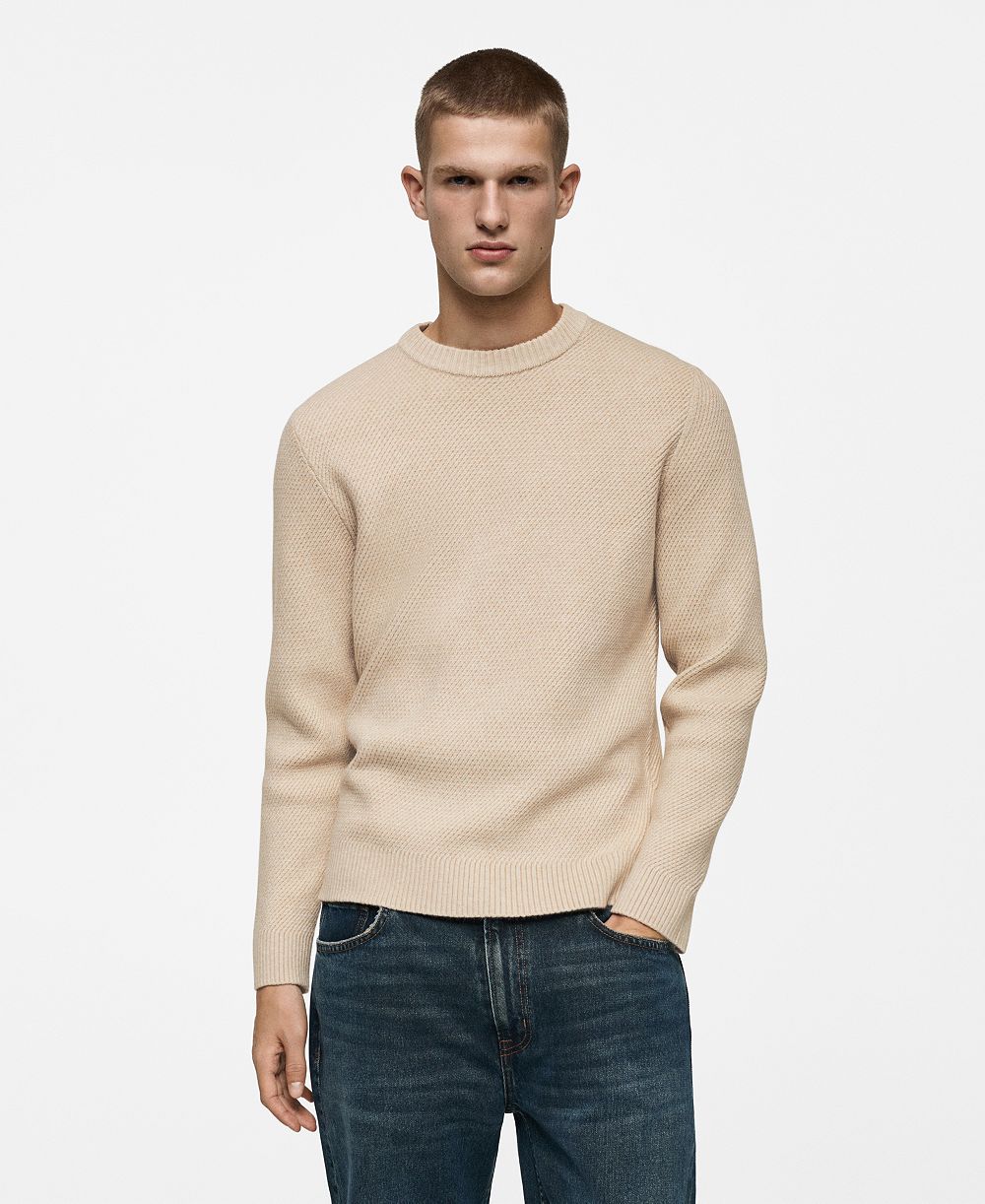 Mango Men's EU Regular-Fit Knitted Sweater