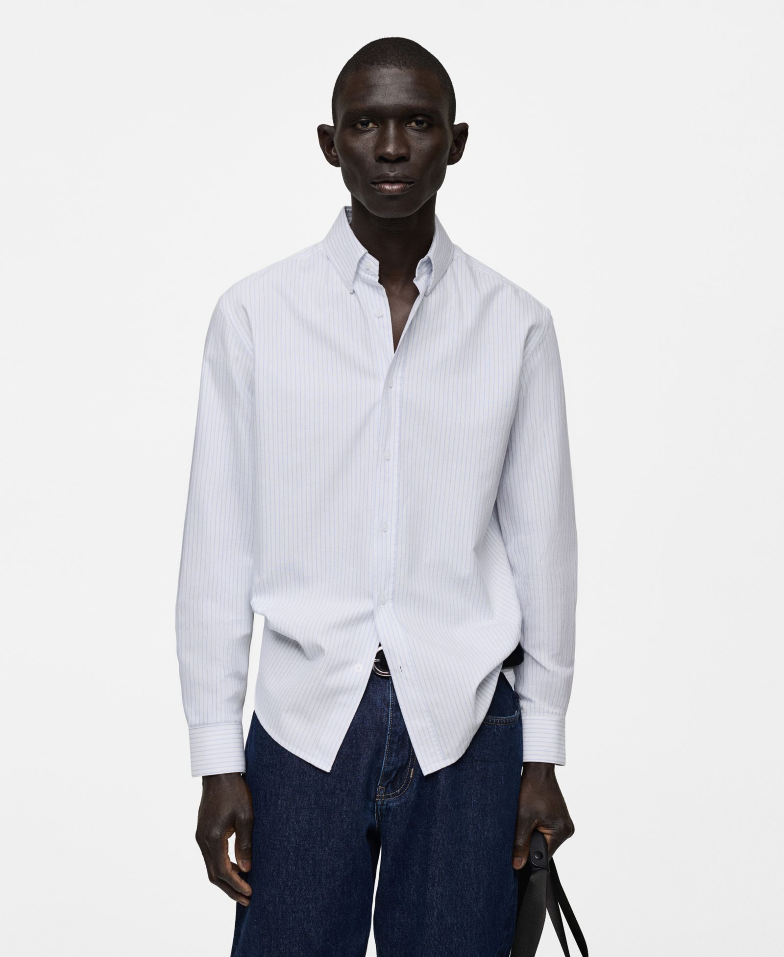 Mango Men's Slim-Fit Kodak-Striped Cotton Shirt