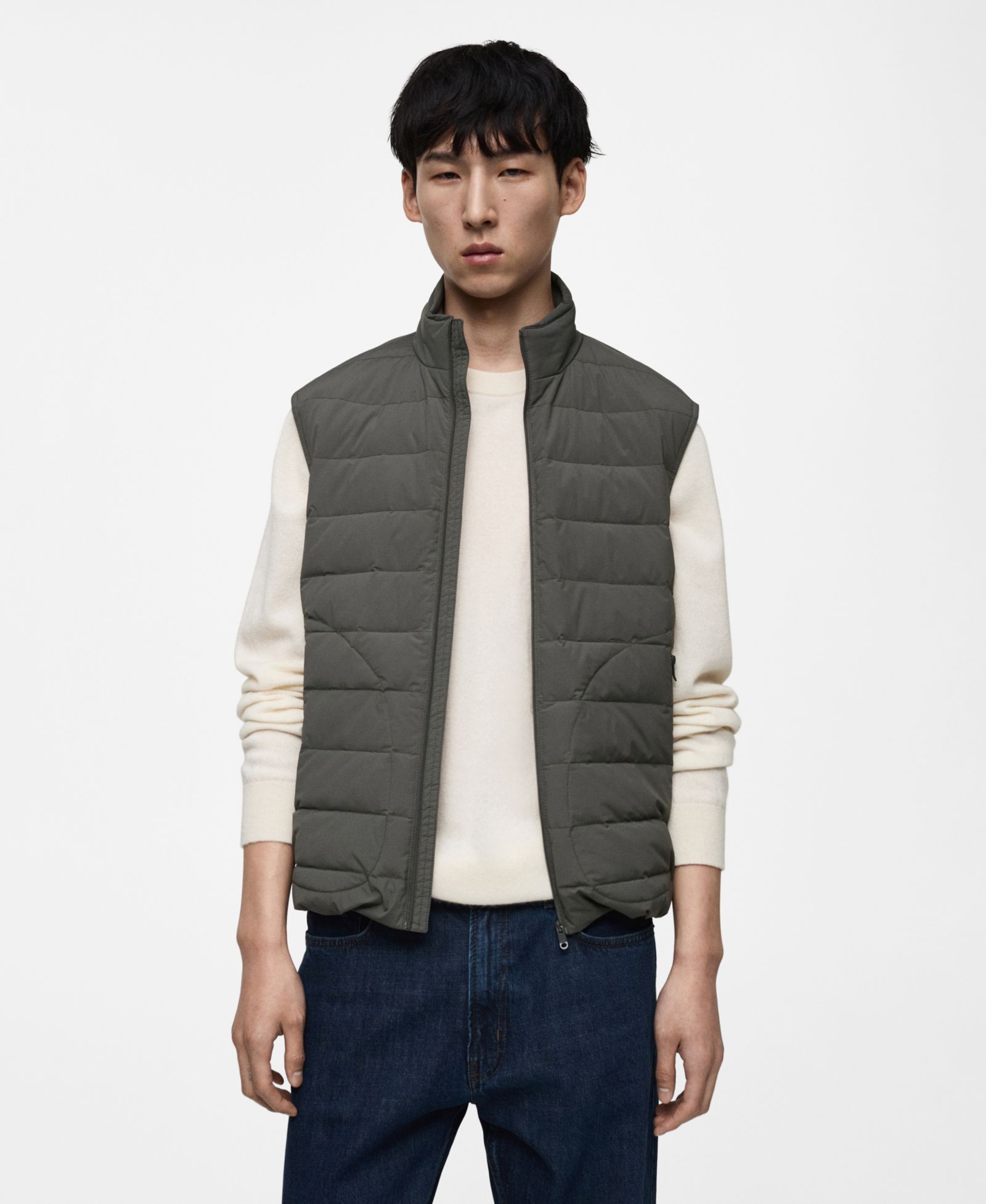 Mango Men's Down And Feather Quilted Vest