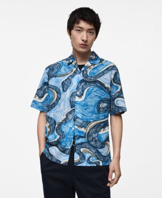 Мужская рубашка Mango, с принтом, regular-fit
