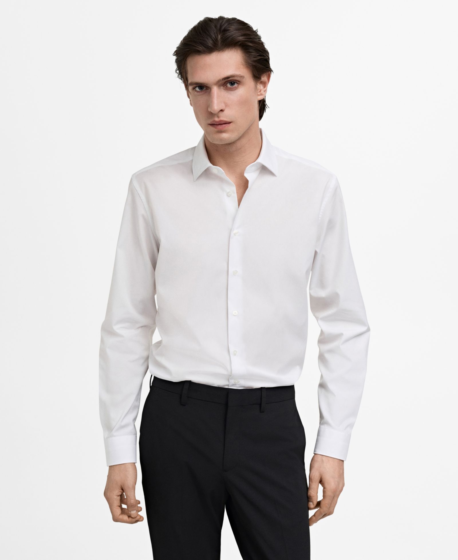 Mango Мужская рубашка Mango Slim-Fit Cotton Poplin