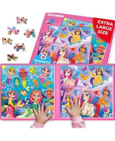 QUOKKA набор магнитных пазлов для детей 4-6 лет, 2x48 Magnetic Travel Puzzles
