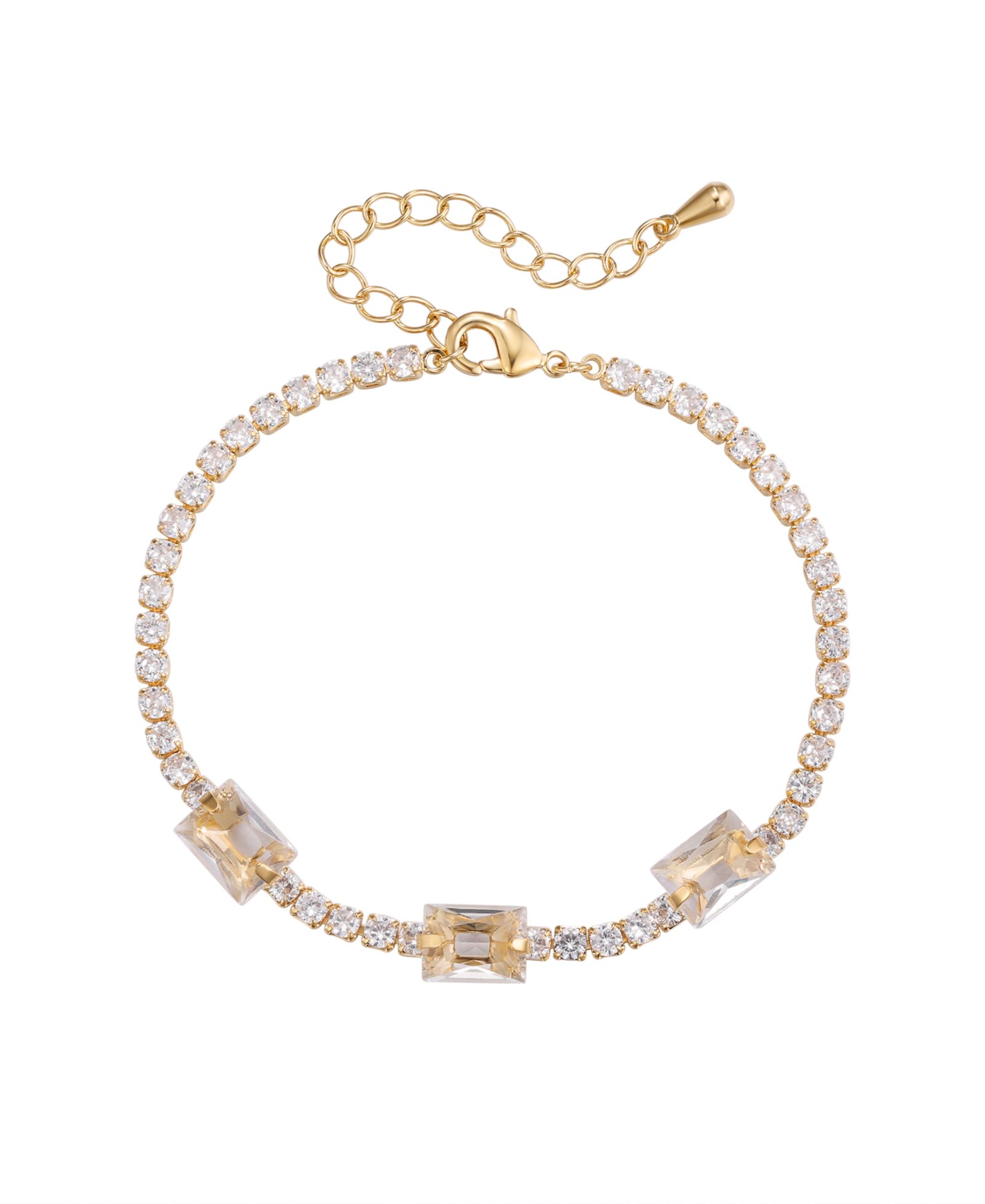Macy's Cubic Zirconia Emerald Cut Laydown Bracelet