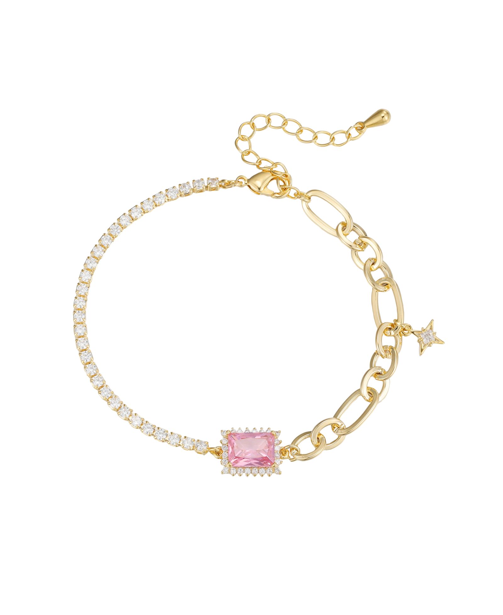Macy's Cubic Zirconia Rectangle Half Design Bracelet