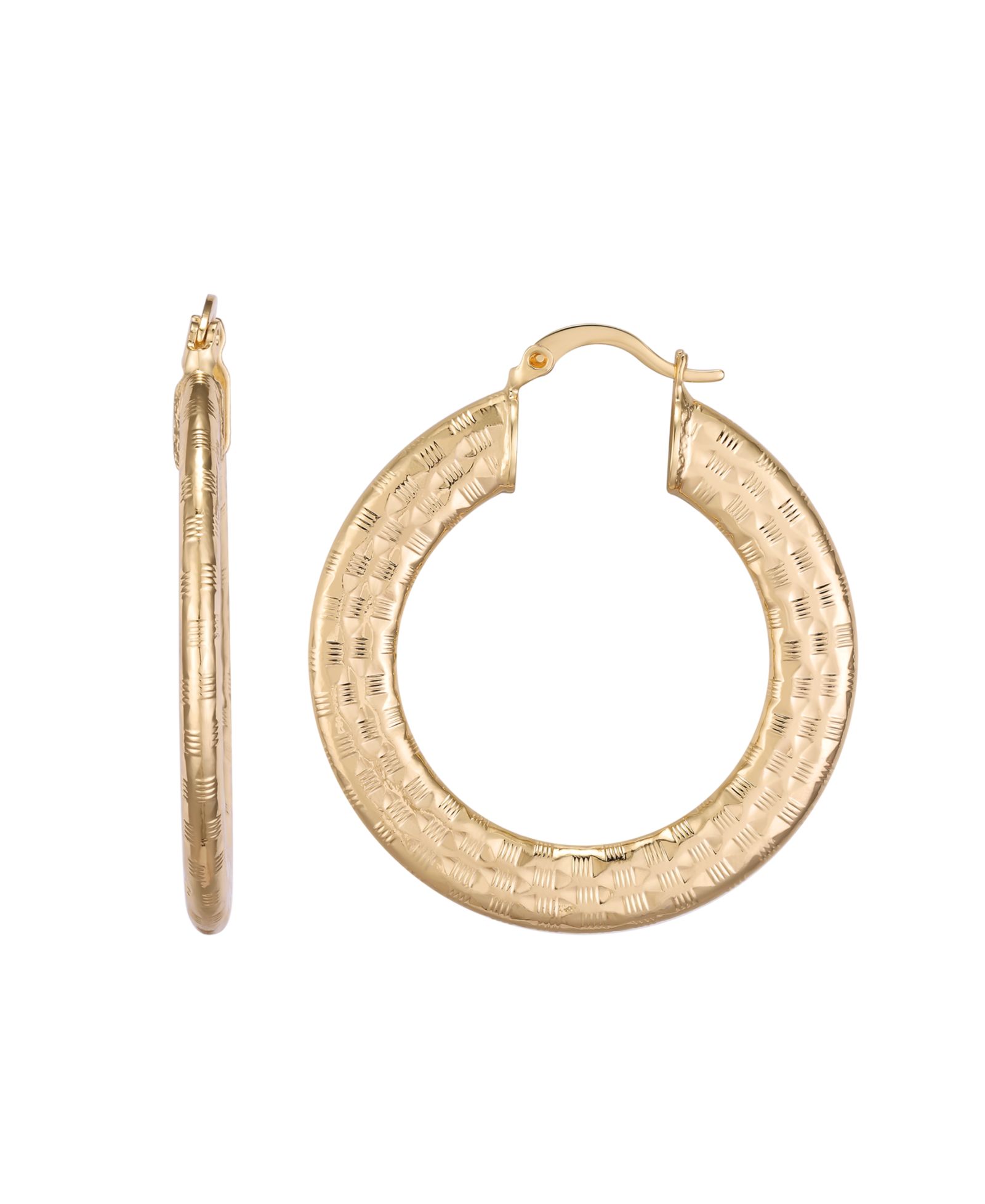 Серьги-кольца Macy's Gold-Plated Flat