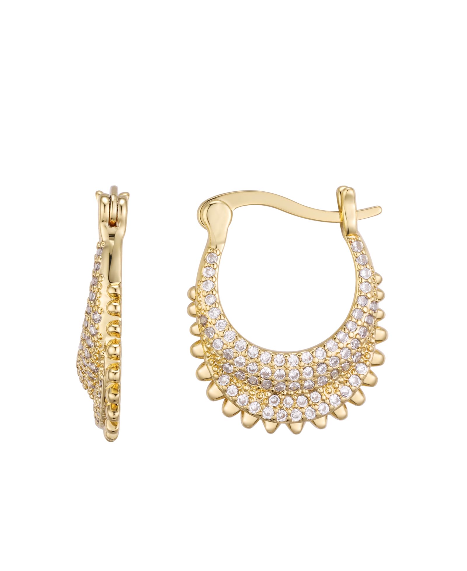 Серьги-кольца Macy's Cubic Zirconia Pave Hoop Earrings