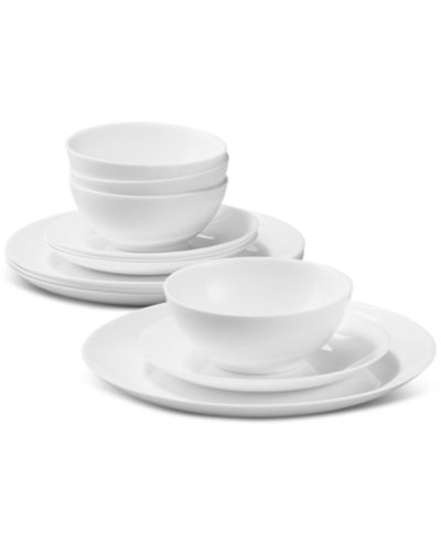 Arch Studio Opal Glass Coupe 12 Pc. Dinnerware Set, Service for 4, Exclusively at Macy's