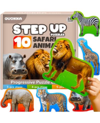 Quokka Step Up 40-Piece Animal-Shaped Realistic Puzzle, Ages 2-4
