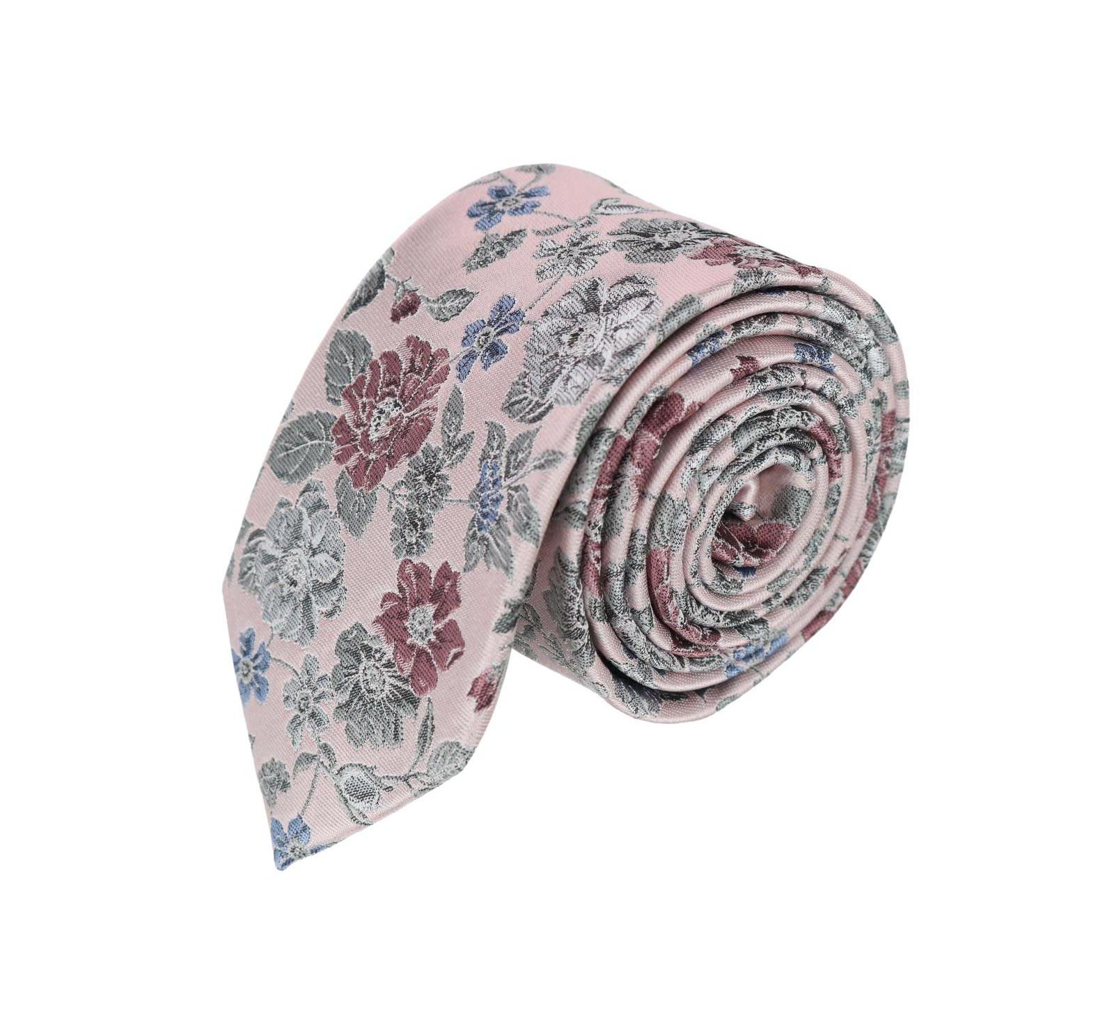 Trafalgar Men's Nico Subtle Vine and Flower Patterned Silk Necktie