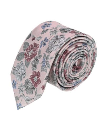 Trafalgar Men's Nico Subtle Vine and Flower Patterned Silk Necktie