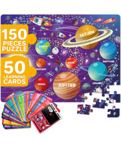 QUOKKA 150 Pcs Jigsaw Puzzles for Kids Ages 8-10 - 400+ Facts on 50 Flashcards