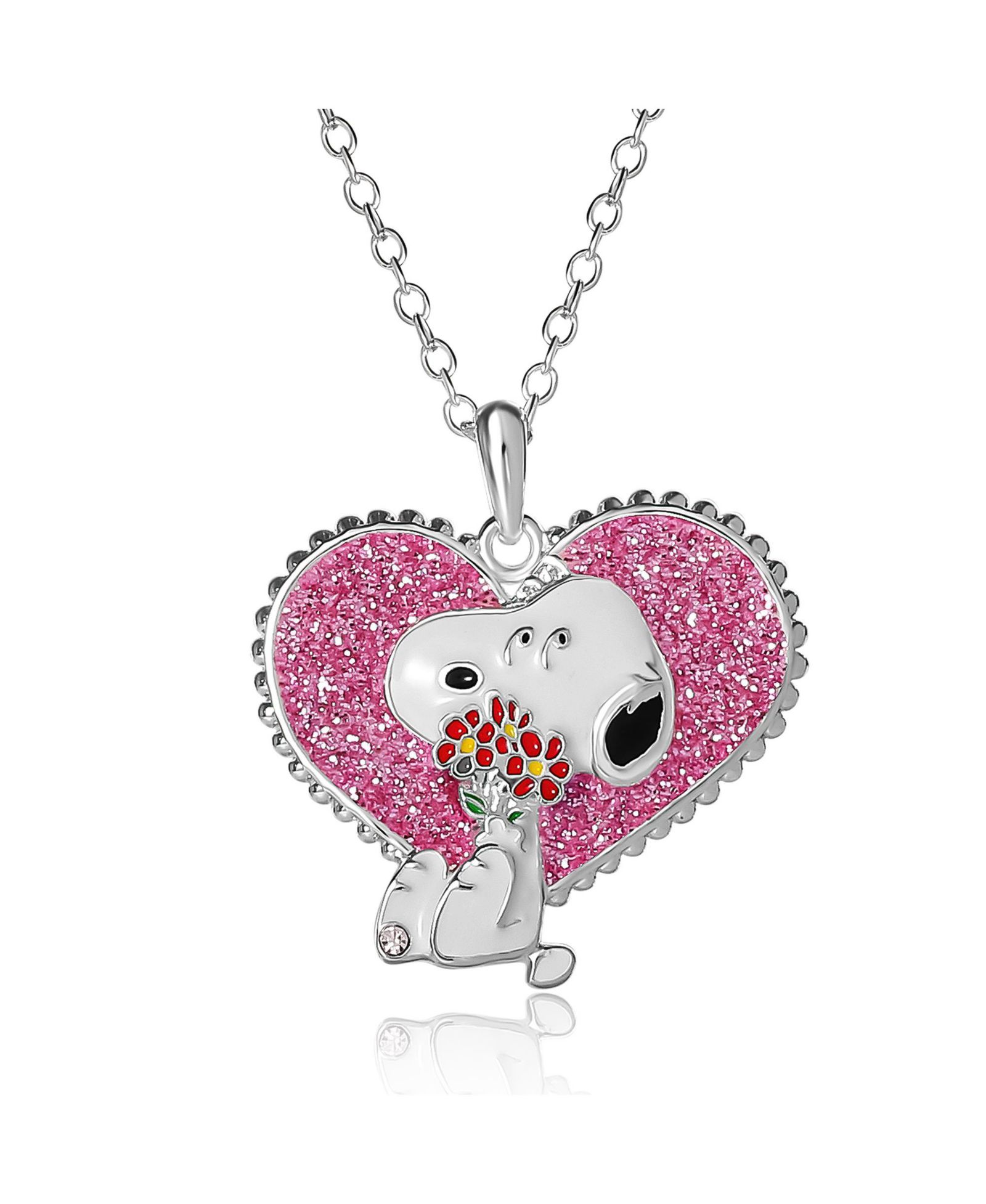 Подвеска Peanuts Snoopy Heart Flowers Valentine's Day