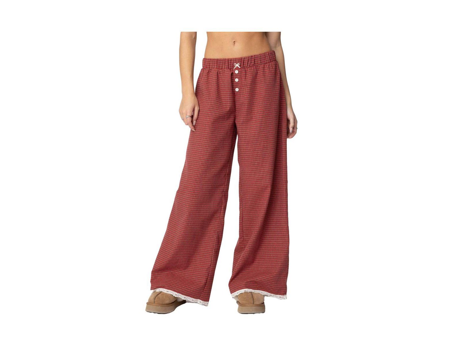 Edikted Women's Dakota Plaid Pants