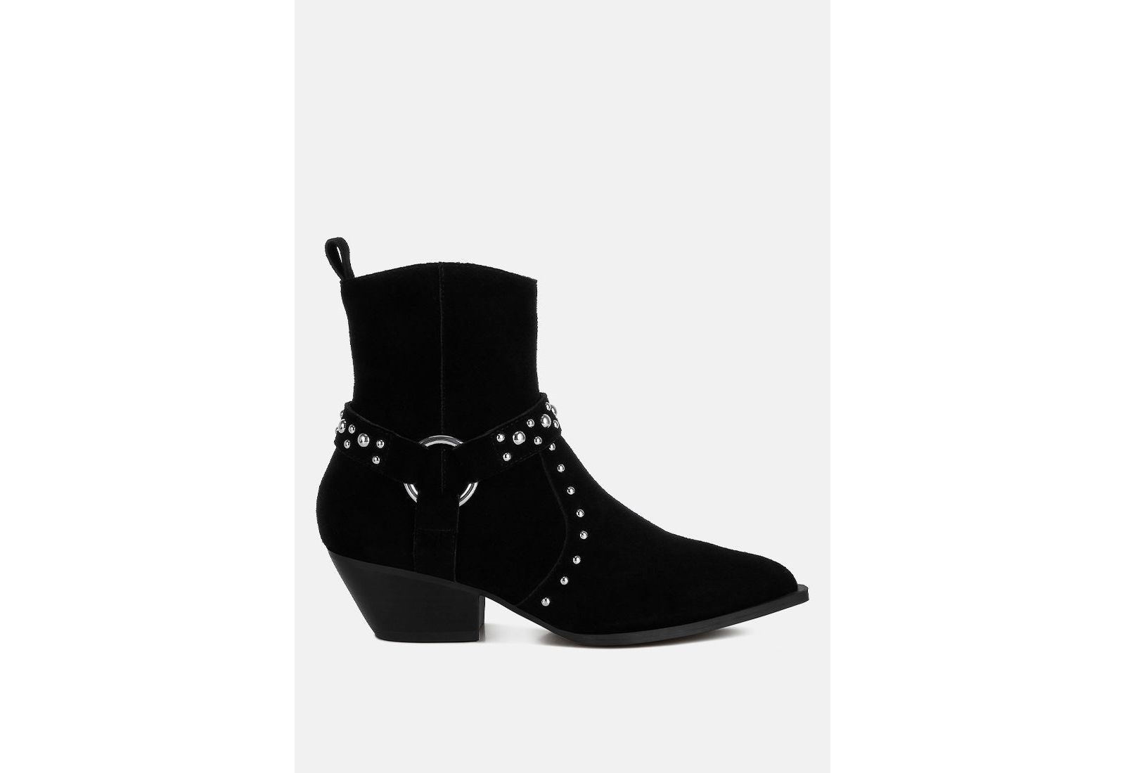 Rag and Co Womens Rodeo Studded Real Suede Leather Ankle Boots