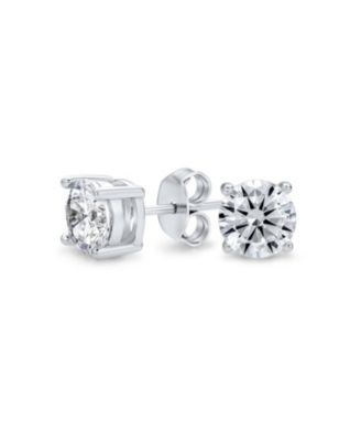 Серьги-гвоздики Bling Jewelry Round Solitaire из стерлингового серебра 5-10MM