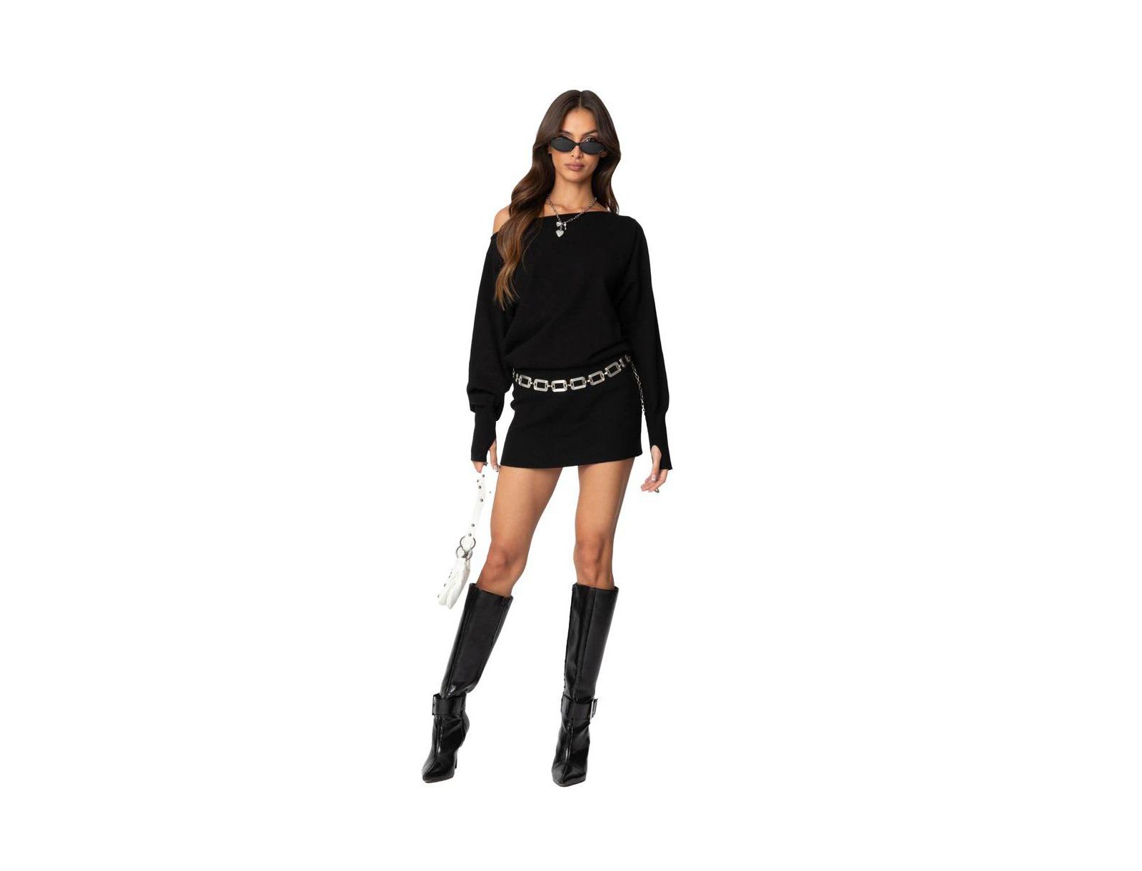Edikted Women's Eve Off Shoulder Knit Mini Dress