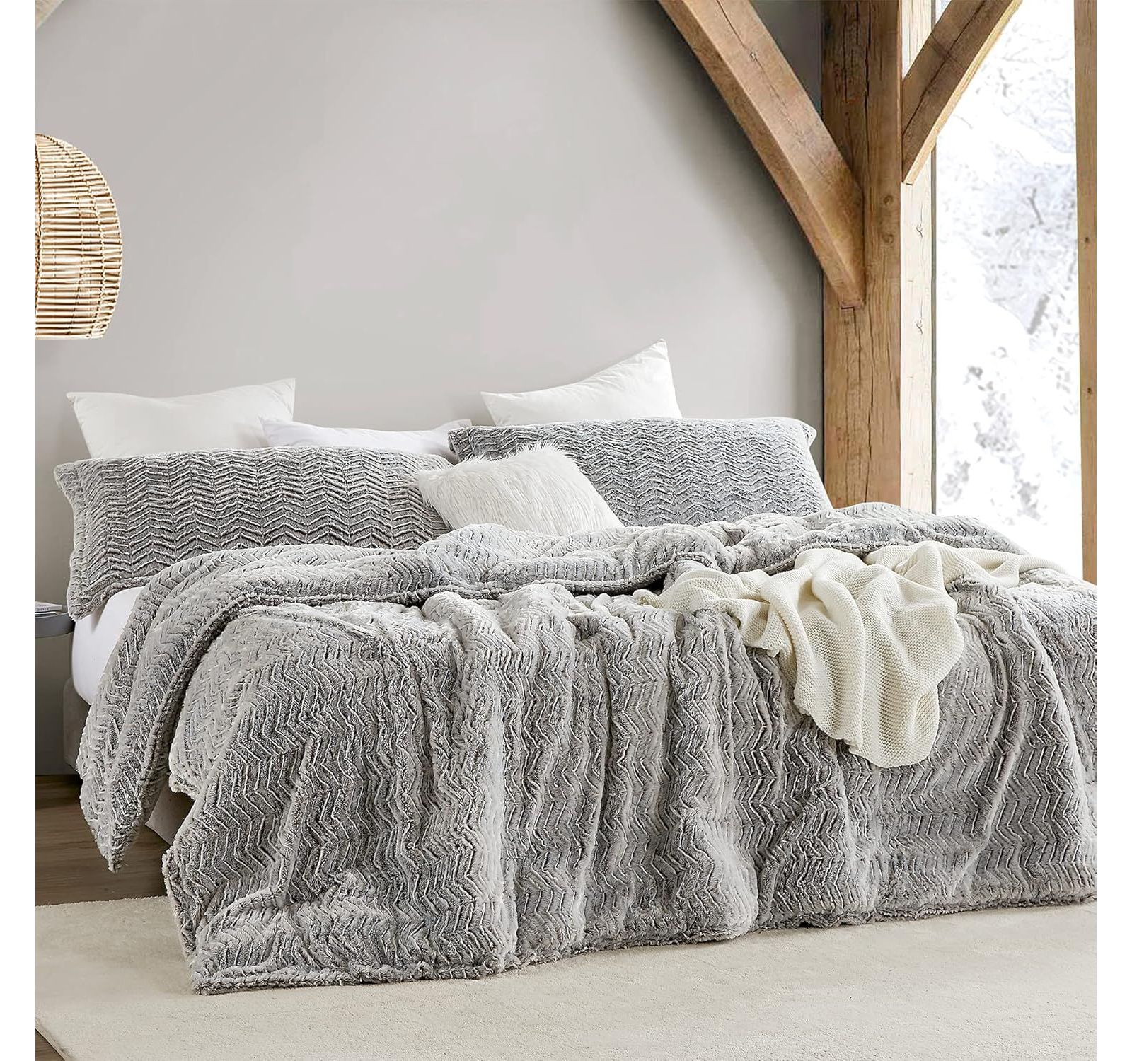 Coma Inducer Peak of Cozy - Coma Inducer Oversized Comforter Set - Chevron Frosted Espresso