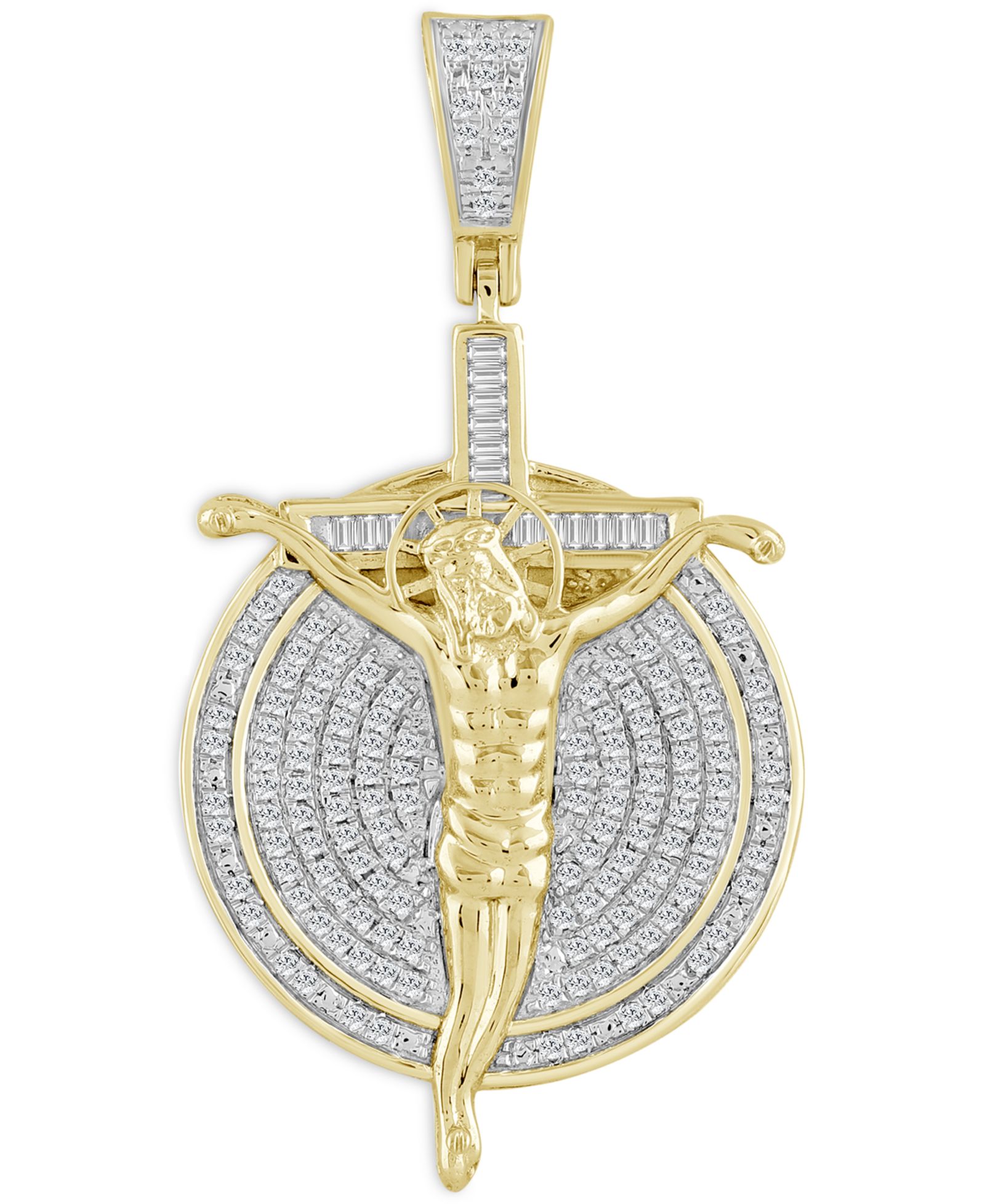 Мужской кулон с бриллиантом в 10k Yellow Gold