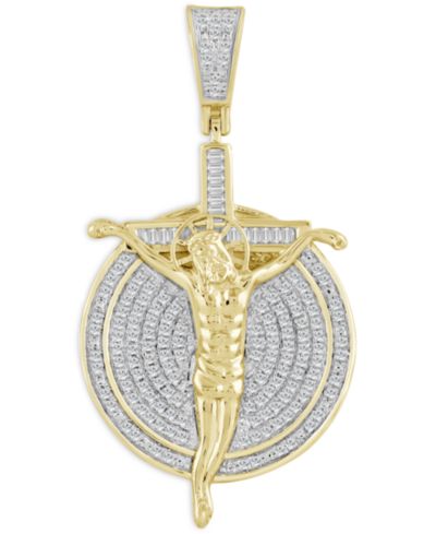 Мужской кулон с бриллиантом в 10k Yellow Gold