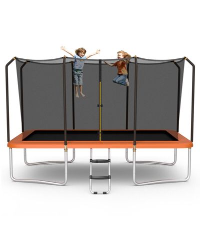 Sugift 8 x 14 Feet Rectangular Trampoline with Safety Enclosure Net, Ages 4+