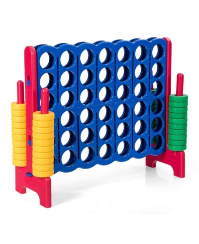 Jumbo 4-to-Score Giant Game Set with 42 Jumbo Rings and Quick-Release Slider-Red