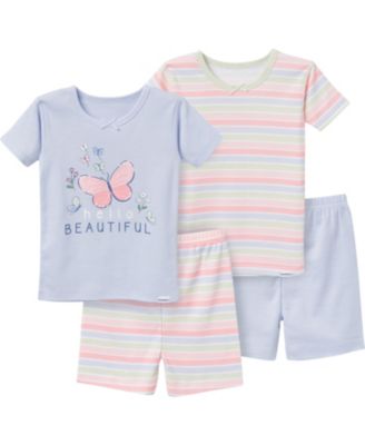 Gerber Toddler Girls Short Pajamas Set, 4 Piece