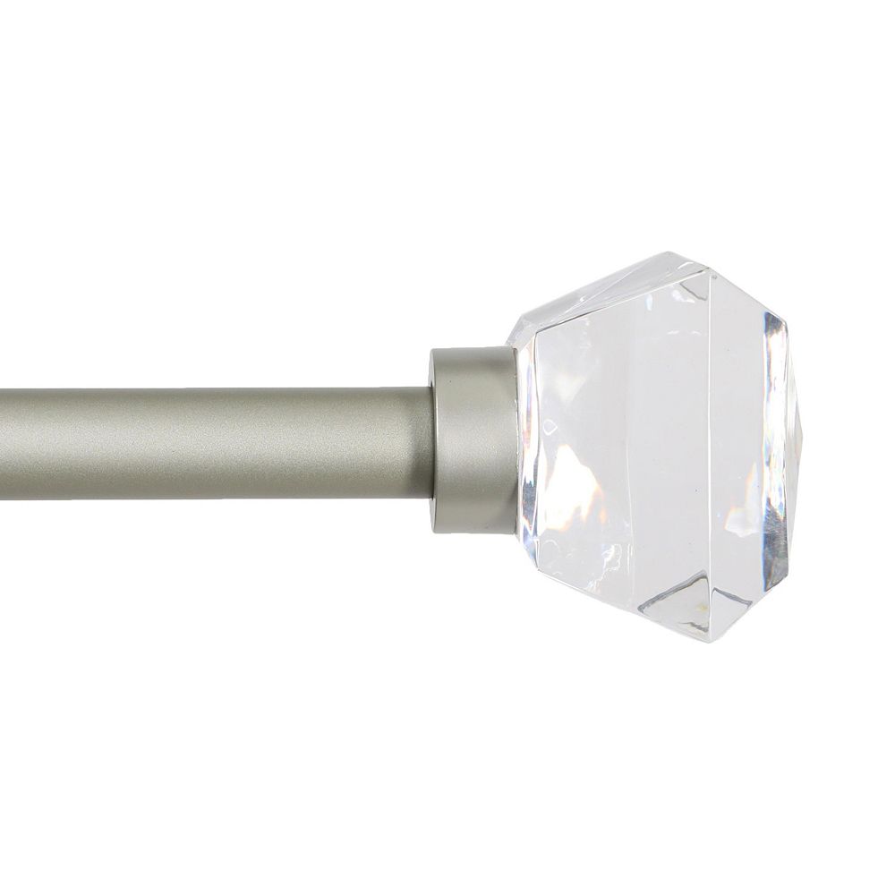 Kenney Clarissa 1 Inch Premium Decorative Curtain Rod - Stylish Brushed Nickel Design