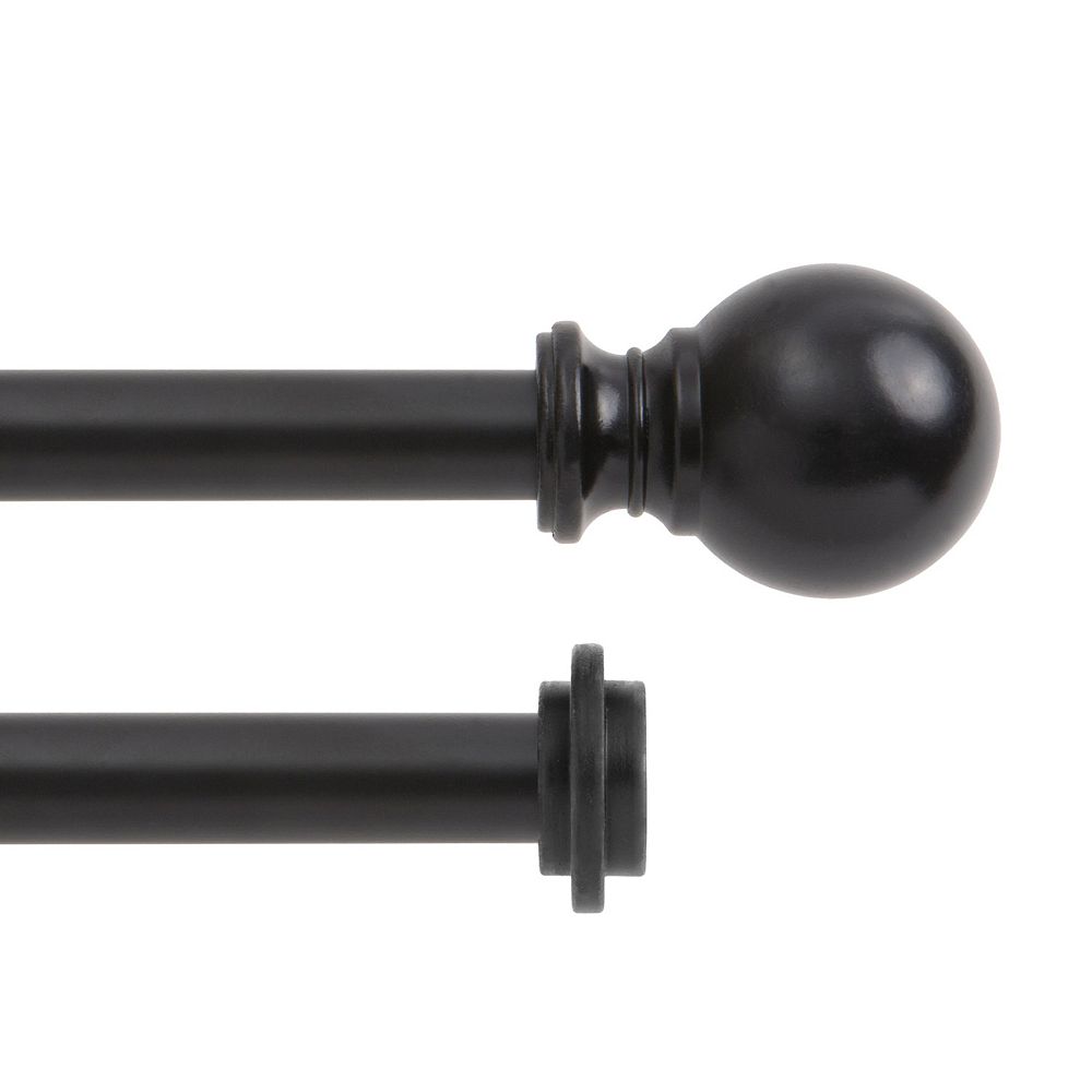 Kenney 5/8 Inch Standard Decorative Double Curtain Rod with Ball Finials
