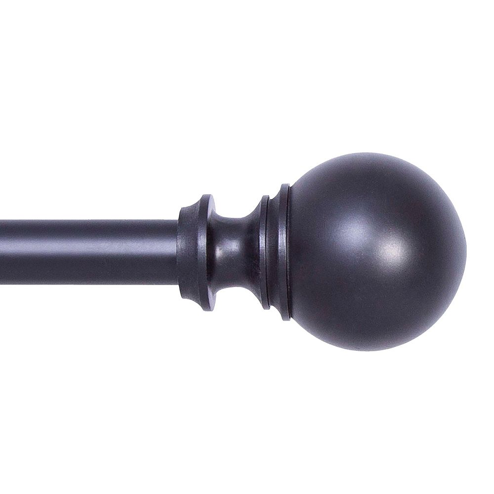 Kenney Fast Fit Carlin 5/8 Inch Adjustable Decorative Window Curtain Rod for Easy Installation