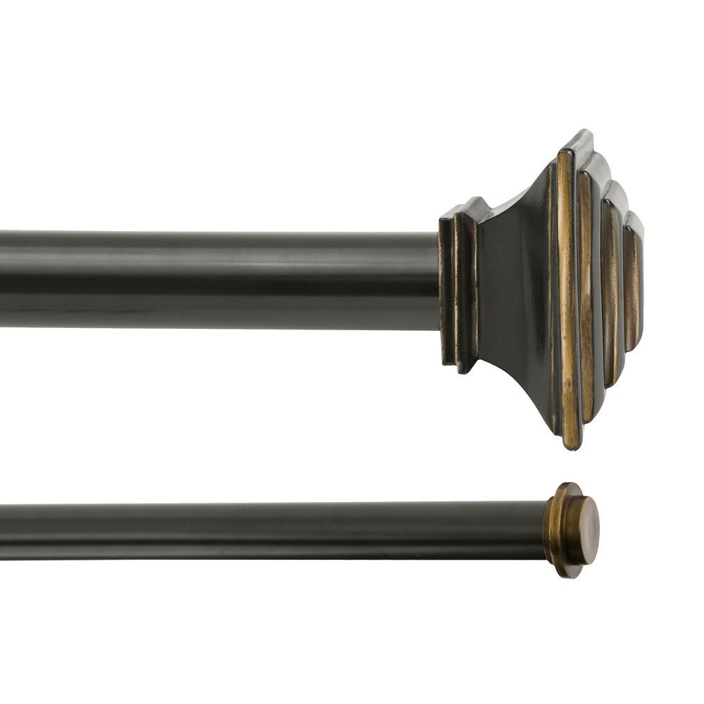 Kenney Mission Premium 1-Inch Double Curtain Rod for Elegant Layered Window Treatments
