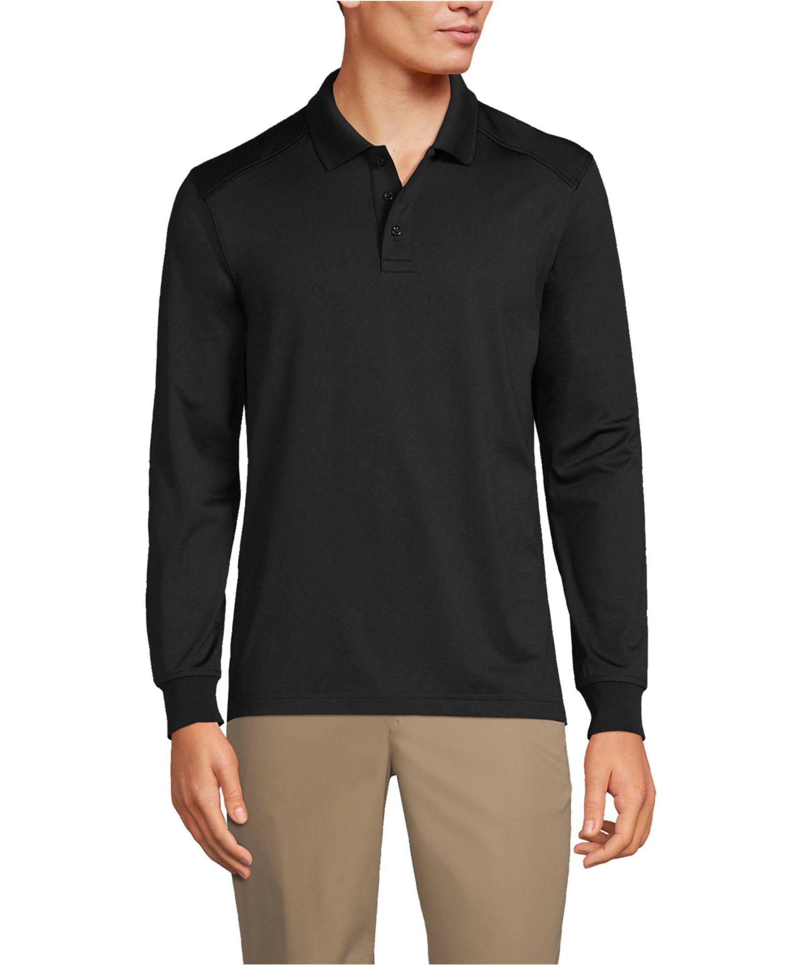 Мужская рубашка-поло Lands' End Long Sleeve Rapid Dry