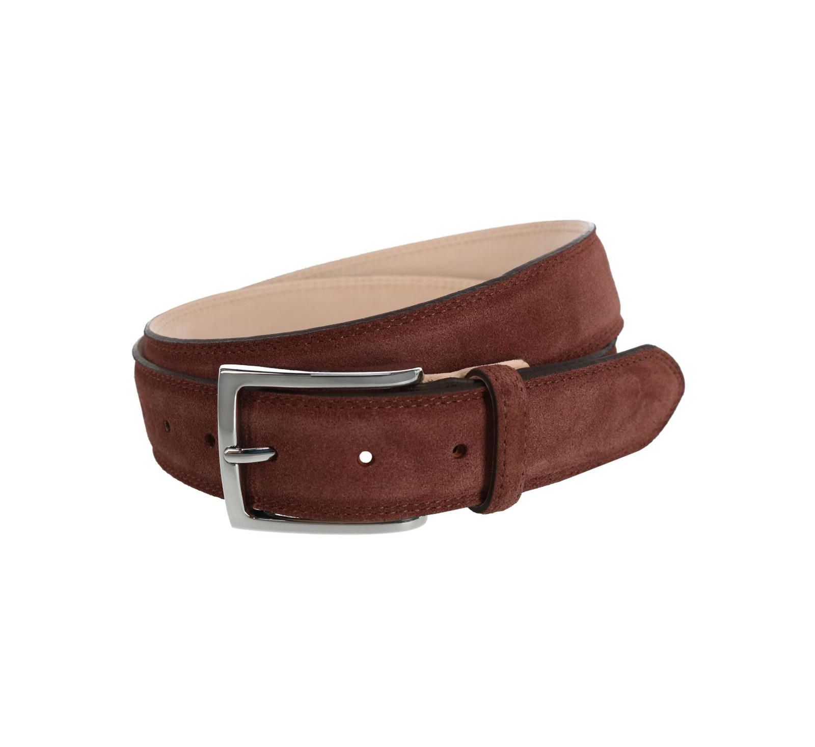 TRAFALGAR Men's Armando Italian Suede 35mm Feathered Edge Belt