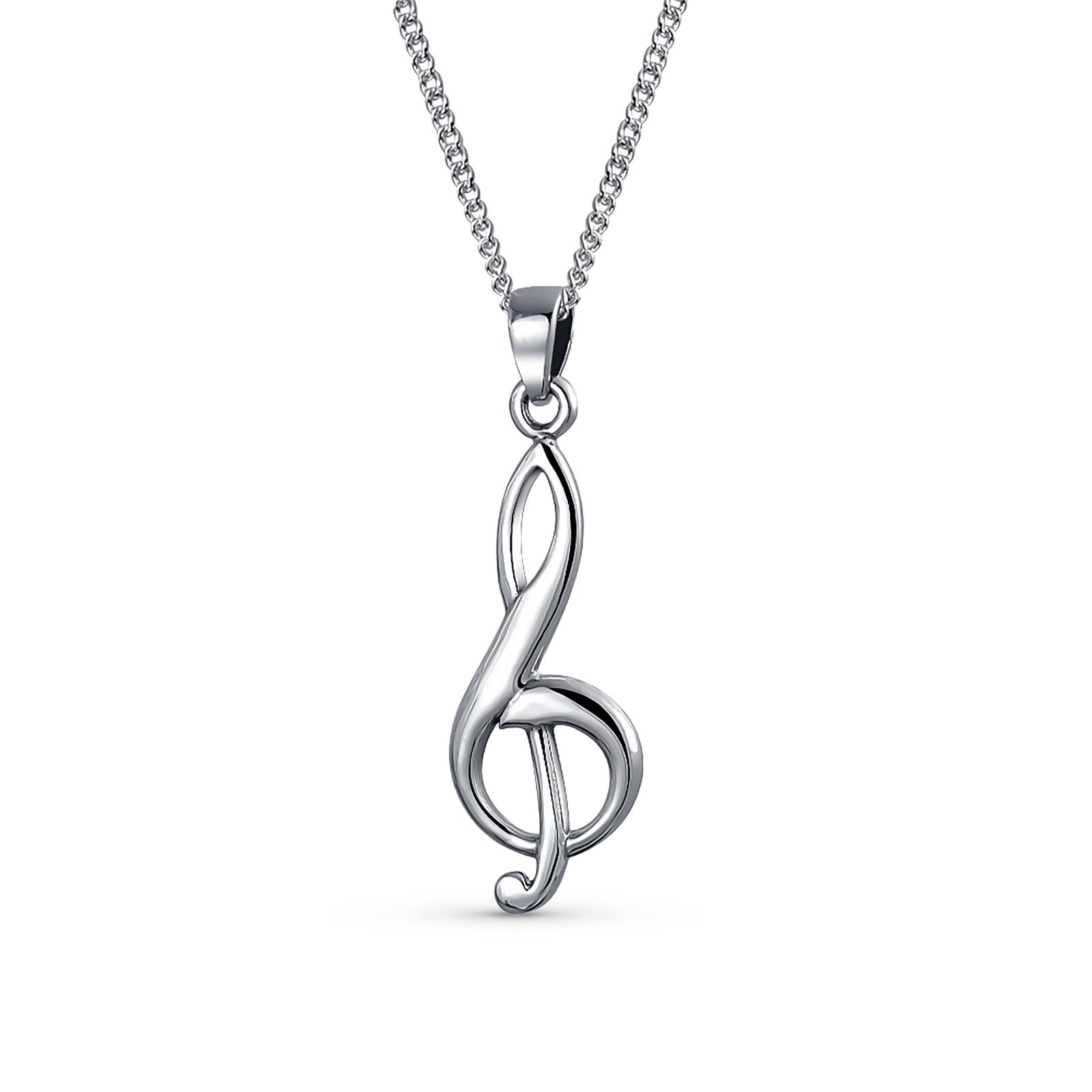 Подвеска-кулон Bling Jewelry Singer Musician Treble Clef из стерлингового серебра.925