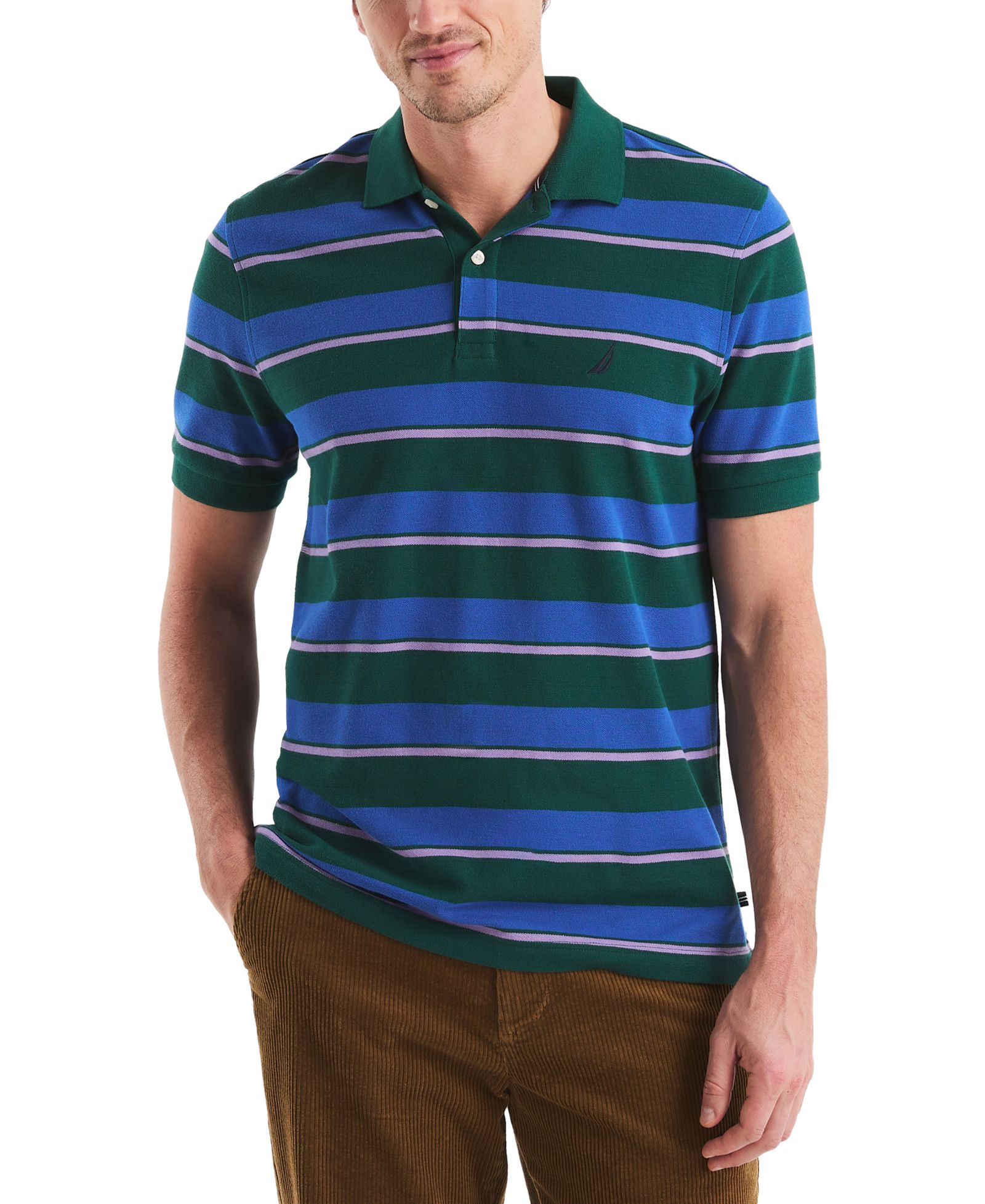 Nautica Мужская поло рубашка Striped Classic-Fit Deck