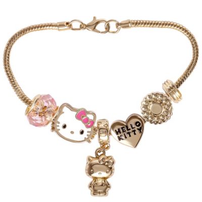 Браслет Hello Kitty Sanrio 7'' Fashion Charm с розовыми и золотыми бусинами