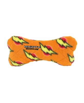 Mighty No Stuff Medium Bone Orange, Durable Squeaky Dog Toy