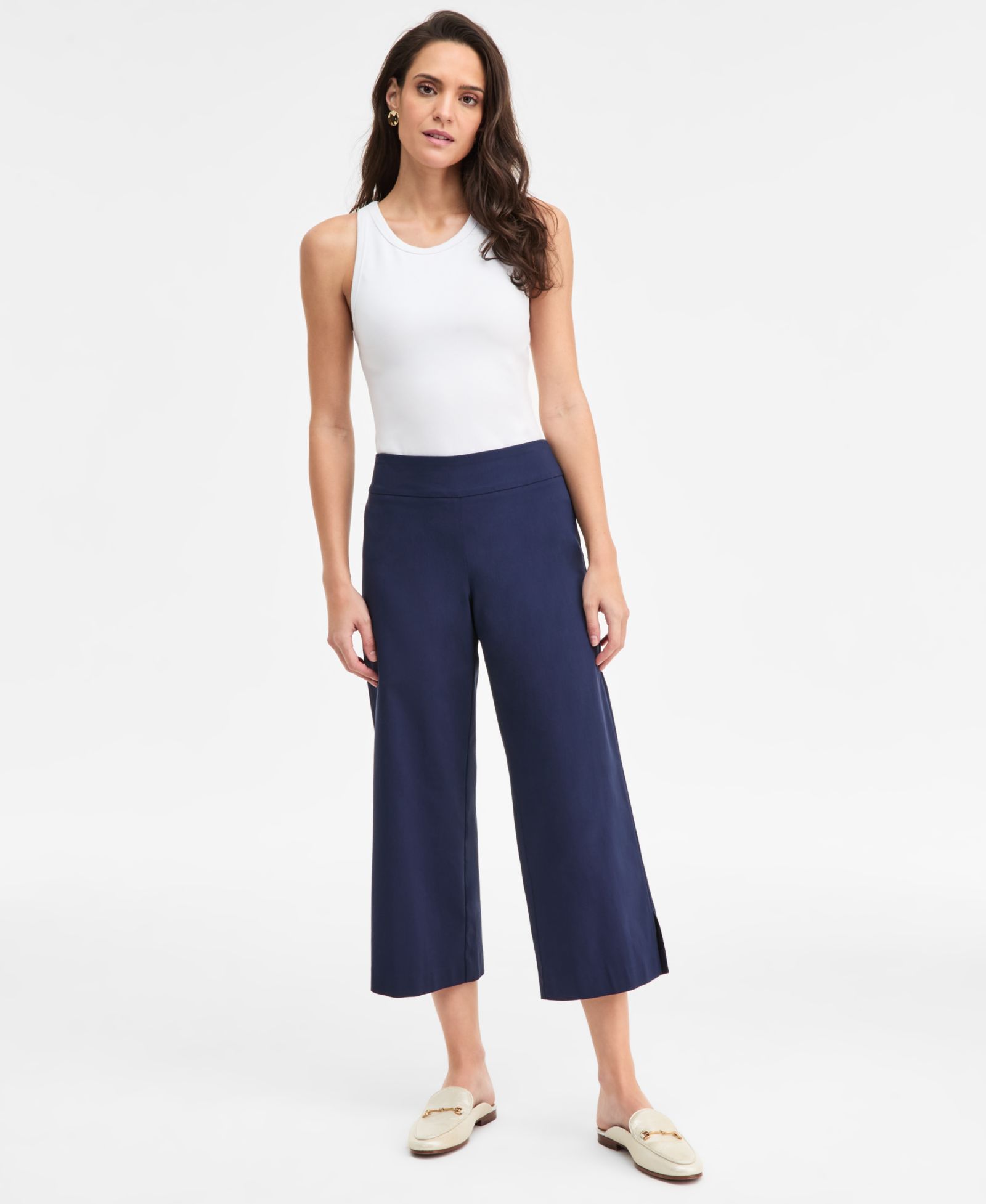 JM Collection Women's Pull-On Cropped Wide-Leg Pants, Exclusively at Macy's