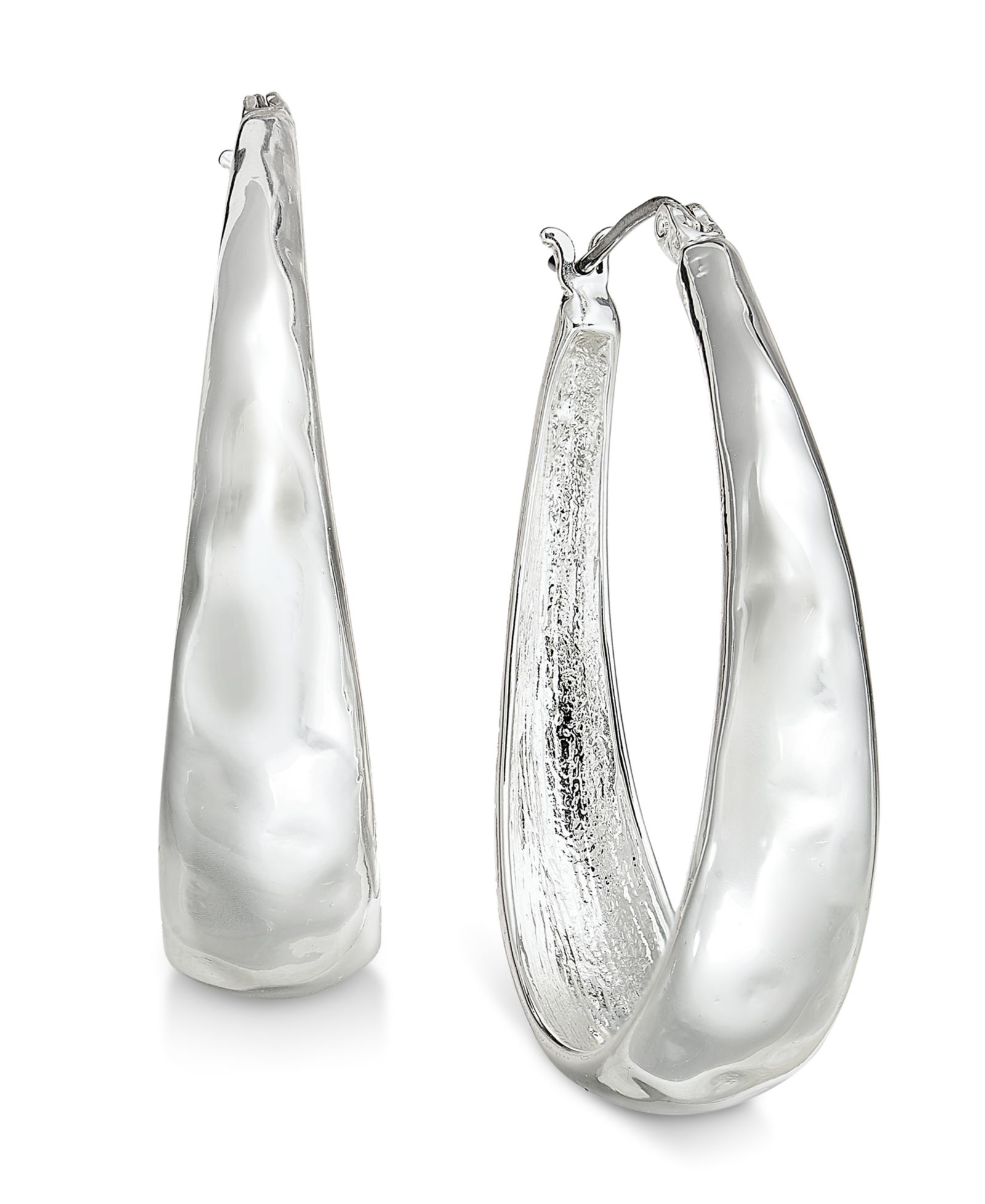 Style & Co Серьги-кольца Hammered Oval Hoop