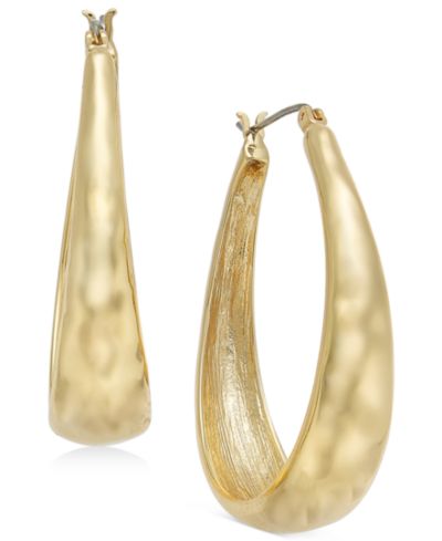 Style & Co Серьги-кольца Hammered Oval Hoop