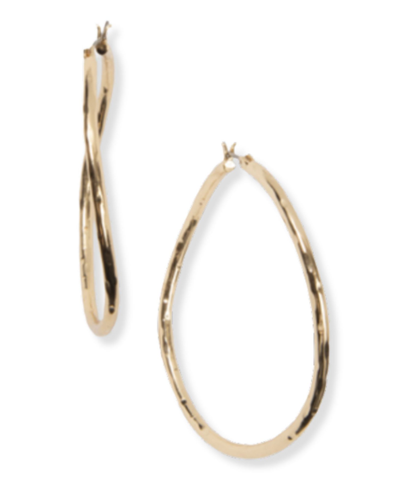 Style & Co Серьги-кольца Gold-Tone Medium Hammered Hoop, 2"