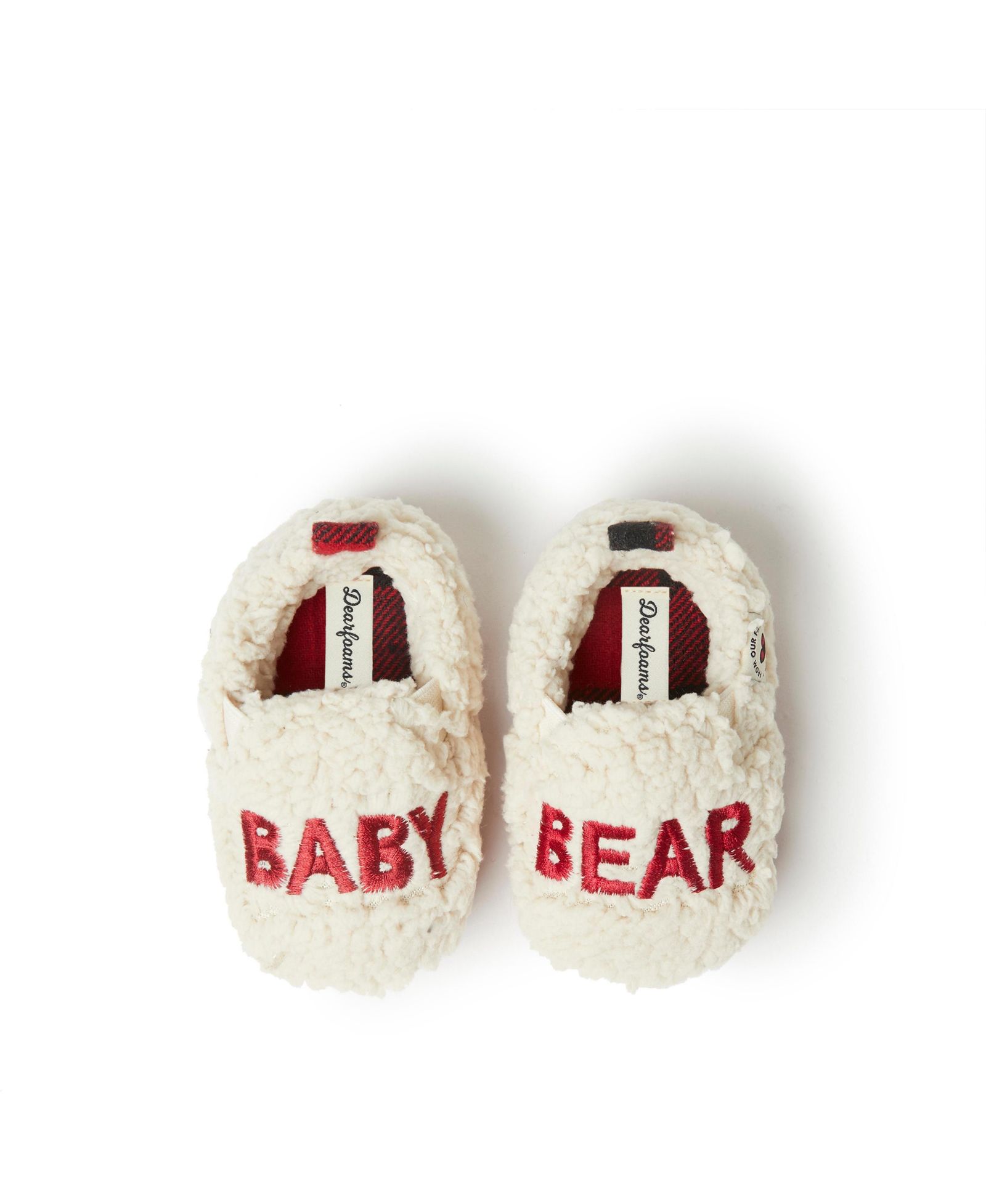Dearfoams Baby Buffalo Check Bear Closed Back Slipper