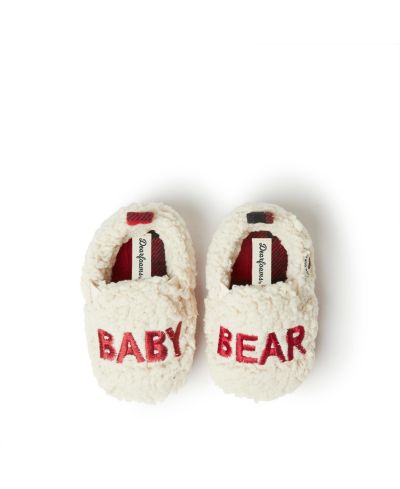 Dearfoams Baby Buffalo Check Bear Closed Back Slipper