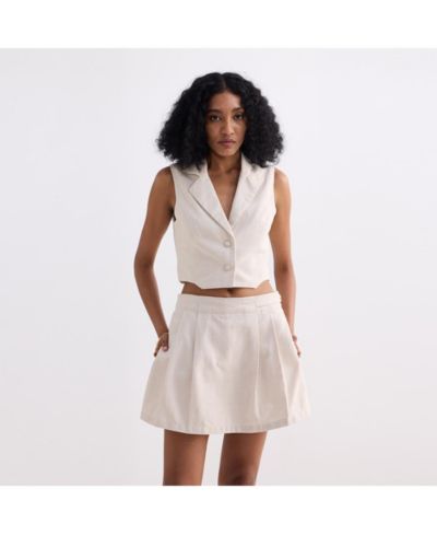 Reistor Women's Cropped Cotton Tweed Vest