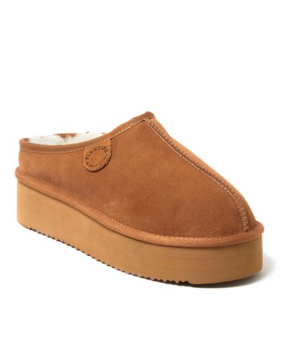 Женские тапочки-мюли Dearfoams Fireside by Queenstown с натуральным мехом shearling