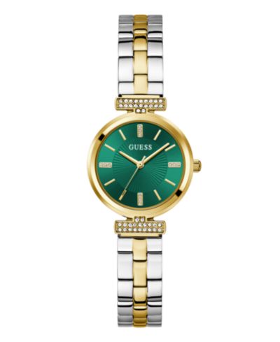 GUESS Женские аналоговые двухцветные часы из стали, 28 mm
