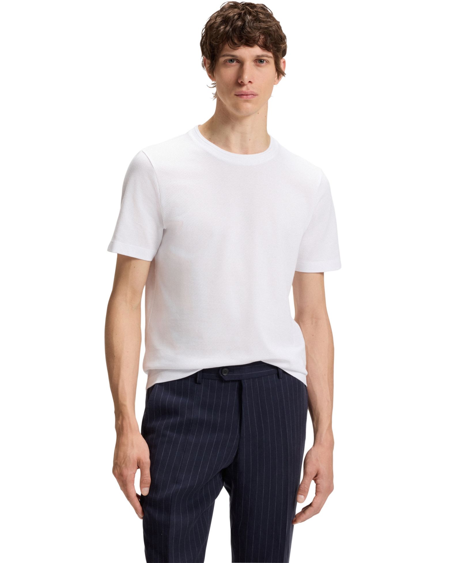 Hugo Boss Мужская футболка BOSS by Hugo Boss Cotton-Blend Regular-Fit Bubble-Jacquard